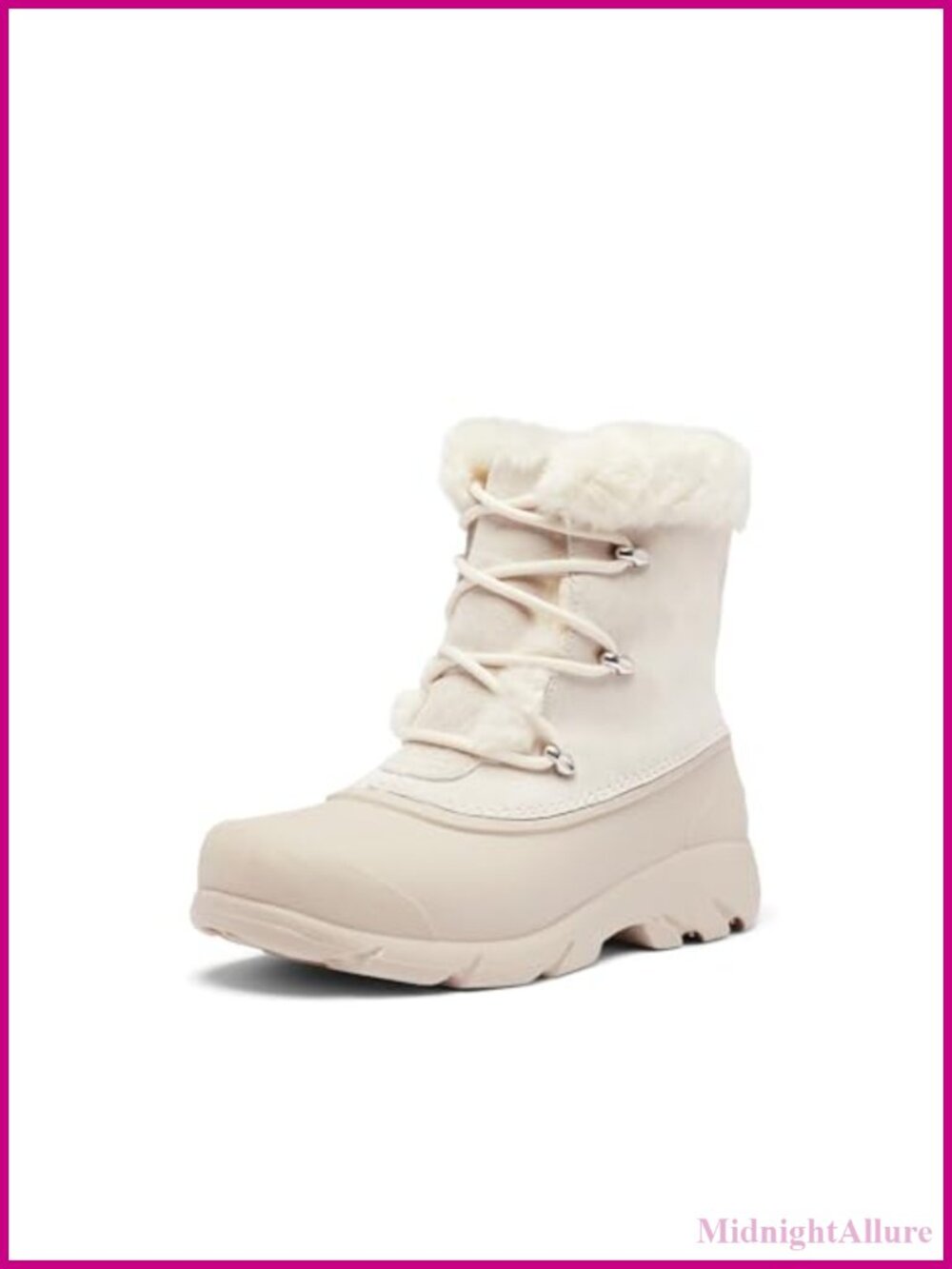 Waterproof Suede Snow Boots with Faux Fur Cuff and 200g Insulation